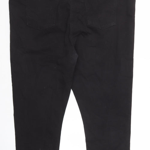 Simply Be Womens Black Cotton Jegging Jeans Size 22 Regular Zip - Cropped