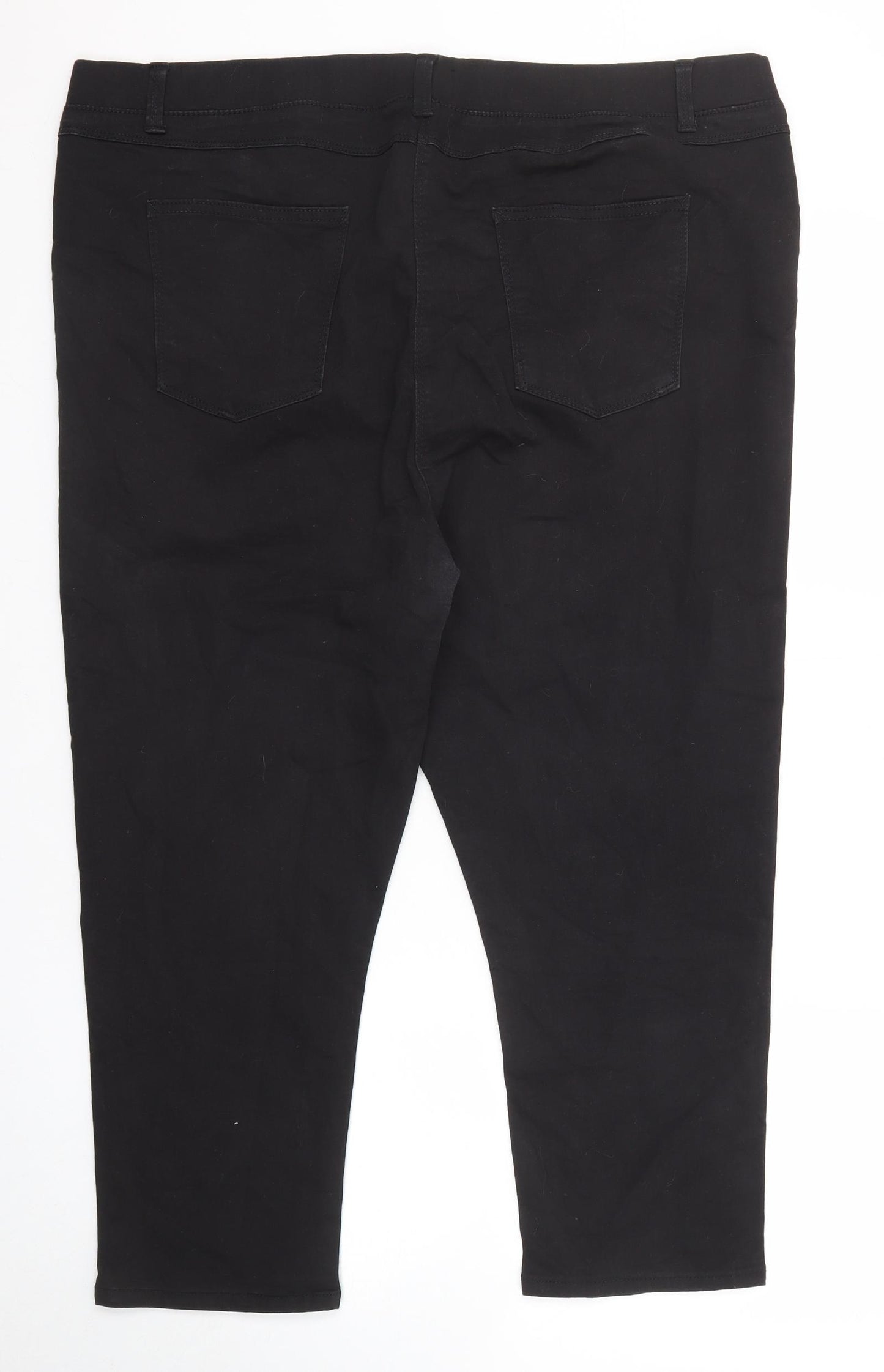 Simply Be Womens Black Cotton Jegging Jeans Size 22 Regular Zip - Cropped