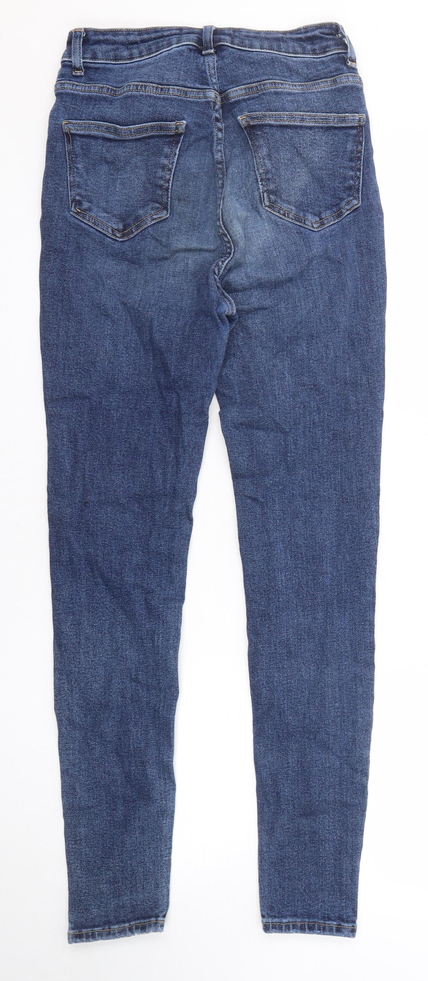 New Look Womens Blue Cotton Skinny Jeans Size 10 Regular Zip