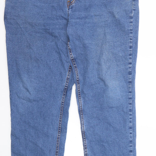 Cotton Traders Womens Blue Cotton Straight Jeans Size 40 in Regular Zip