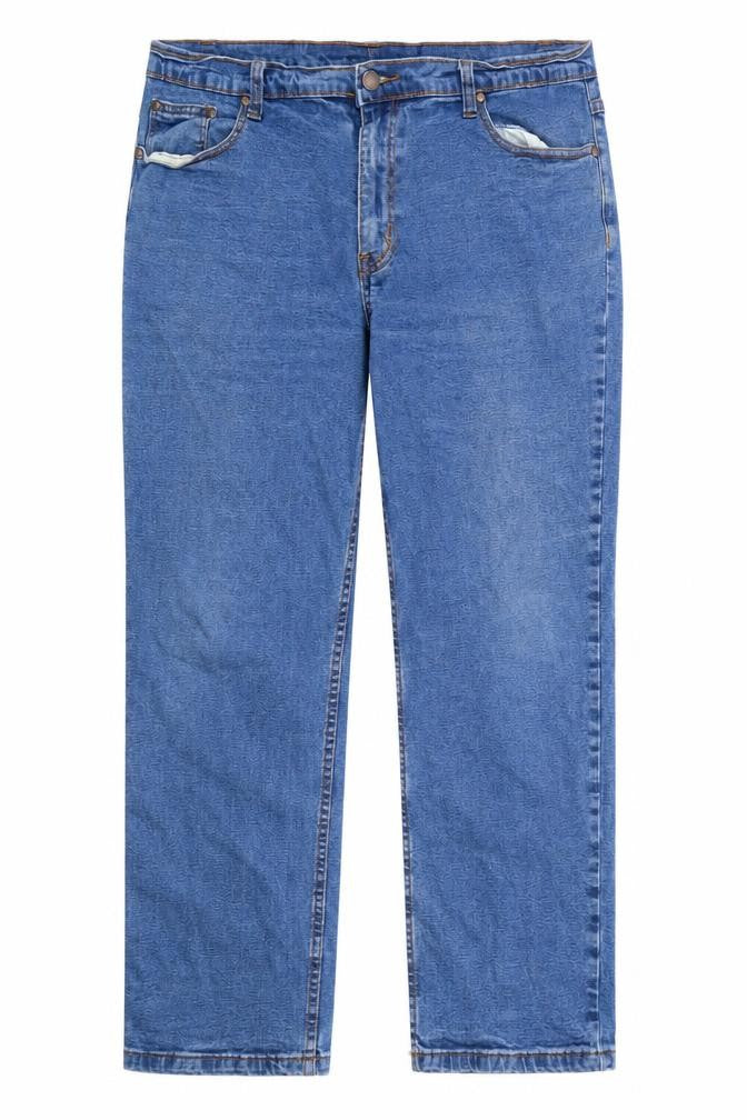 Front view of Cotton Traders women’s blue cotton straight jeans, size UK 40, in regular zip