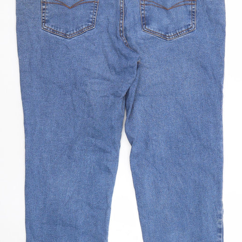 Cotton Traders Womens Blue Cotton Straight Jeans Size 40 in Regular Zip