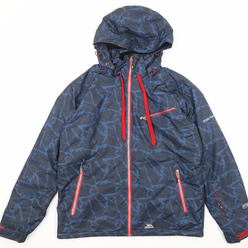 Trespass Mens Blue Geometric Windbreaker Jacket Size S Zip