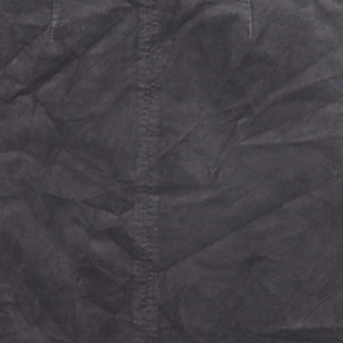 White Stuff Womens Grey Cotton A-Line Skirt Size 10 Zip