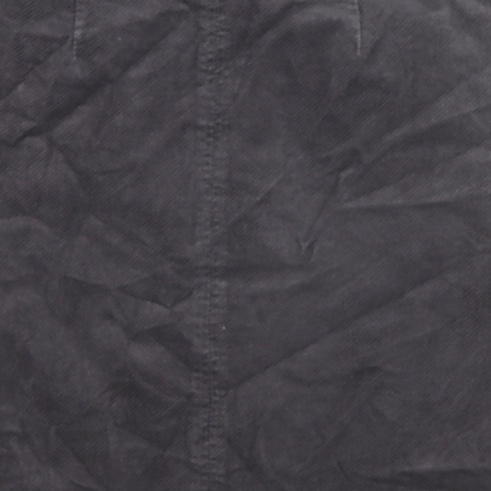 White Stuff Womens Grey Cotton A-Line Skirt Size 10 Zip