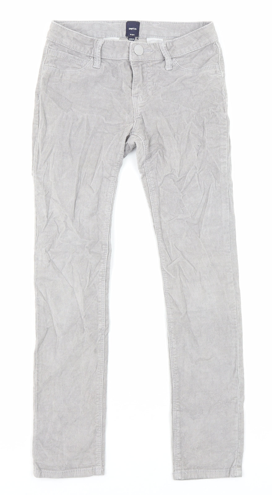 Gap Boys Grey Cotton Chino Trousers Size 9-10 Years Regular Zip