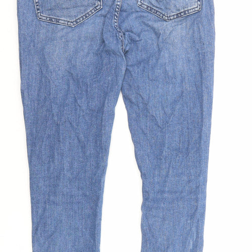 Mint Velvet Womens Blue Cotton Skinny Jeans Size 12 Regular Zip - Short Leg
