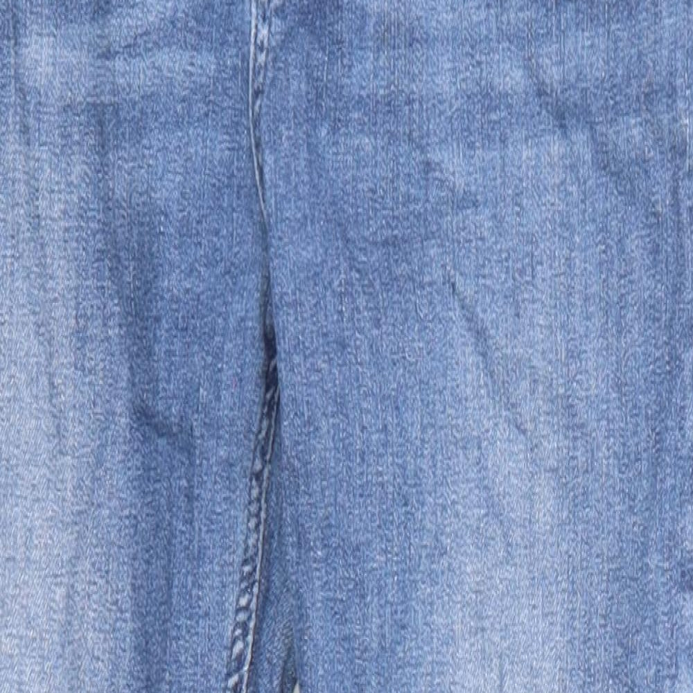 Mint Velvet Womens Blue Cotton Skinny Jeans Size 12 Regular Zip - Short Leg