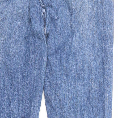 Mint Velvet Womens Blue Cotton Skinny Jeans Size 12 Regular Zip - Short Leg