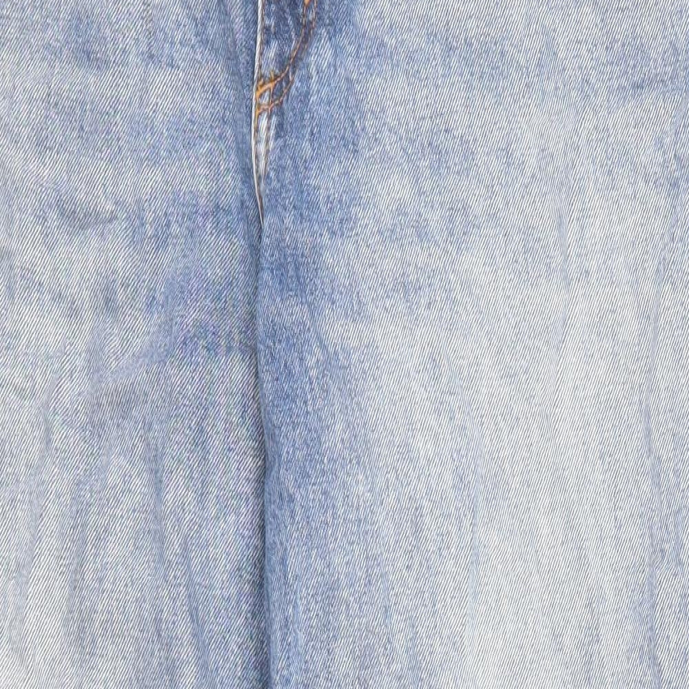 Monki Womens Blue Cotton Mom Jeans Size 34 in Regular Zip