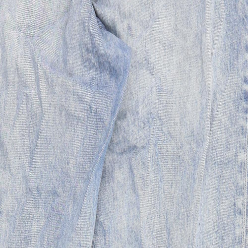 Monki Womens Blue Cotton Mom Jeans Size 34 in Regular Zip