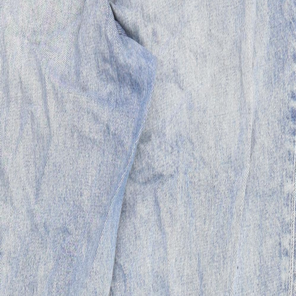 Monki Womens Blue Cotton Mom Jeans Size 34 in Regular Zip