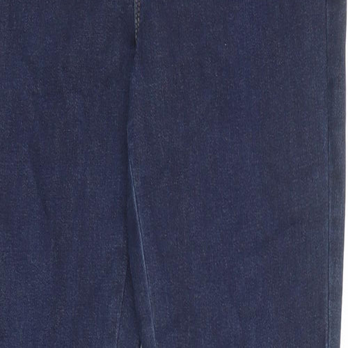 Marks and Spencer Womens Blue Cotton Flared Jeans Size 10 Regular Zip