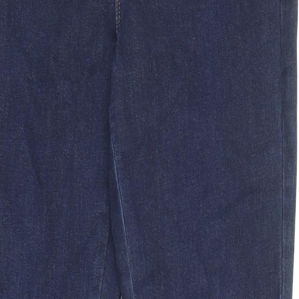 Marks and Spencer Womens Blue Cotton Flared Jeans Size 10 Regular Zip