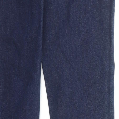 Marks and Spencer Womens Blue Cotton Flared Jeans Size 10 Regular Zip