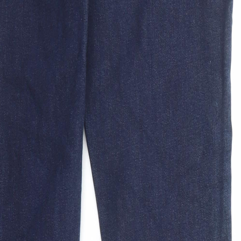 Marks and Spencer Womens Blue Cotton Flared Jeans Size 10 Regular Zip