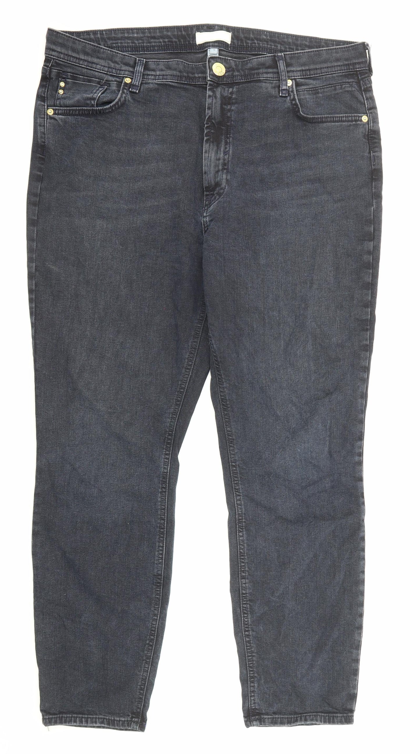 River Island Womens Blue Cotton Skinny Jeans Size 16 Regular Zip