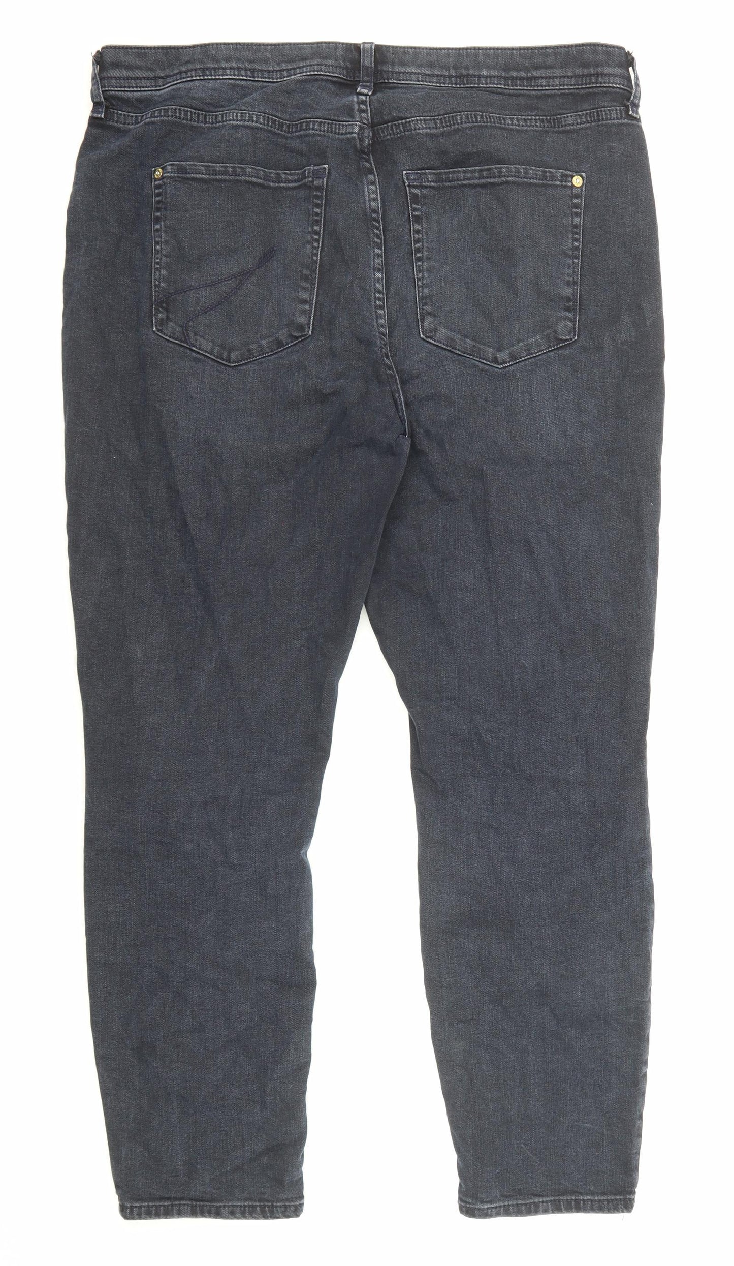 River Island Womens Blue Cotton Skinny Jeans Size 16 Regular Zip