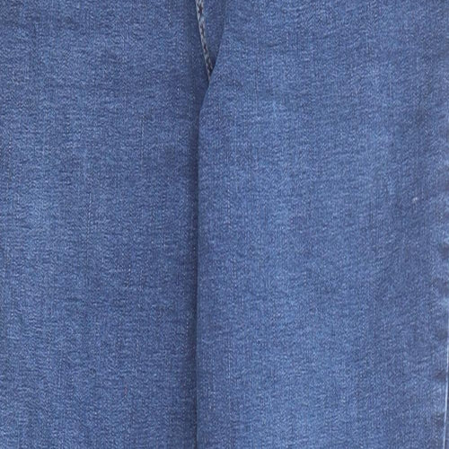 NEXT Womens Blue Cotton Straight Jeans Size 14 Slim Zip