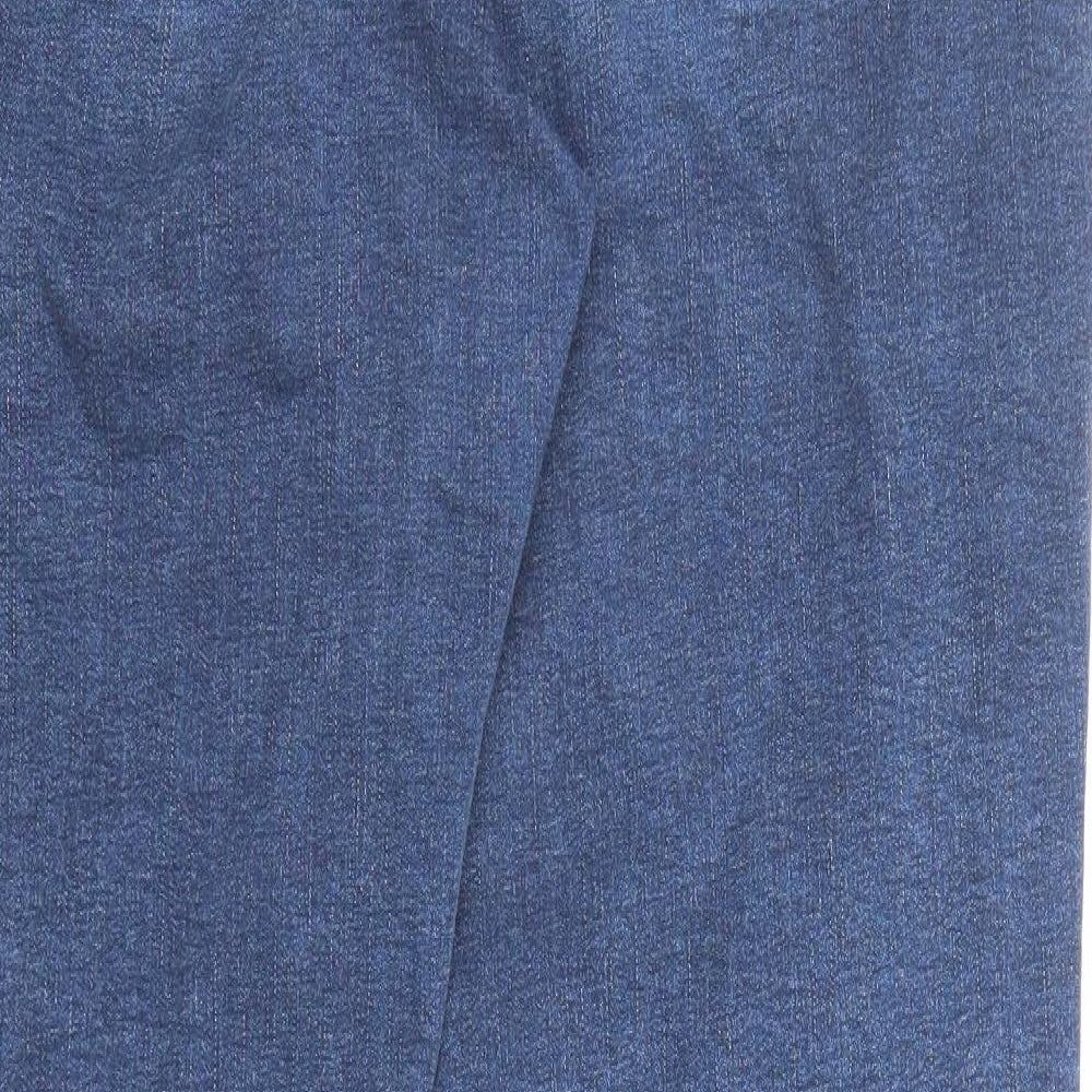 NEXT Womens Blue Cotton Straight Jeans Size 14 Slim Zip