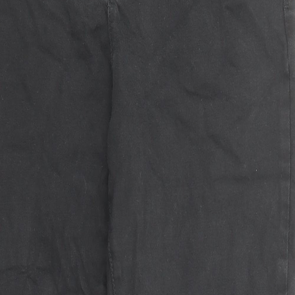 Marks and Spencer Womens Black Cotton Skinny Jeans Size 14 Regular Zip