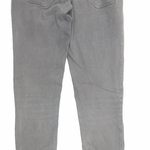 Zara Womens Grey Cotton Skinny Jeans Size 10 Regular Zip