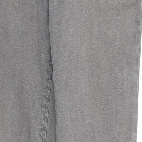 Zara Womens Grey Cotton Skinny Jeans Size 10 Regular Zip