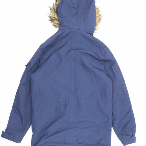 ASOS Mens Blue Parka Coat Size S Zip
