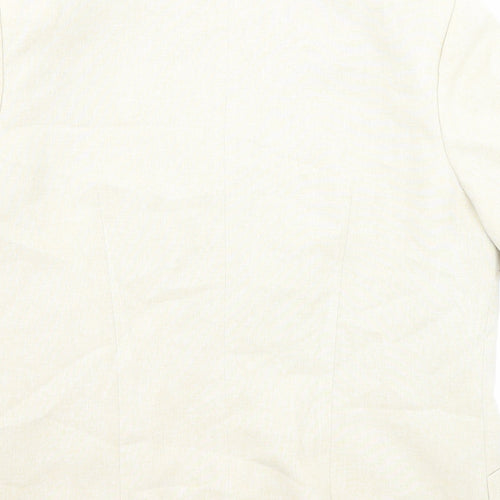 Classics Womens Beige Polyester Jacket Blazer Size 12 Button