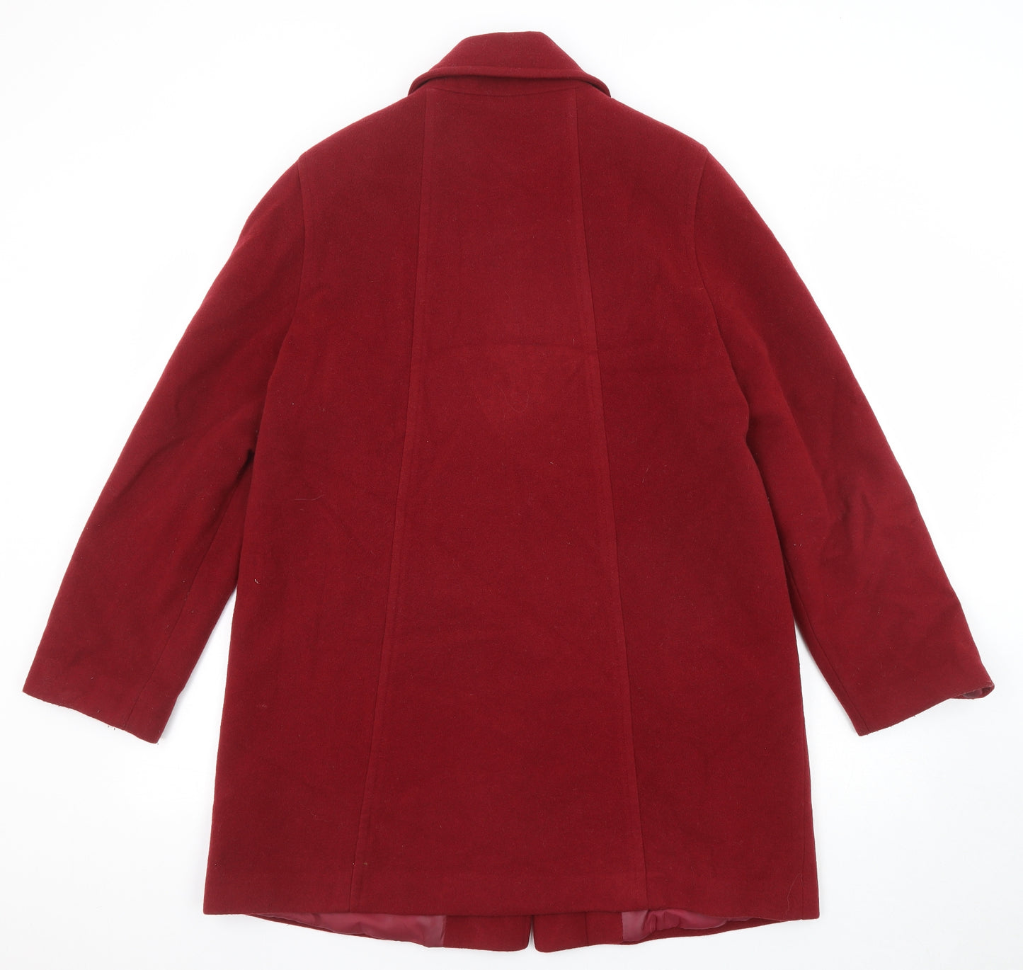 BHS Womens Red Overcoat Coat Size 16 Button