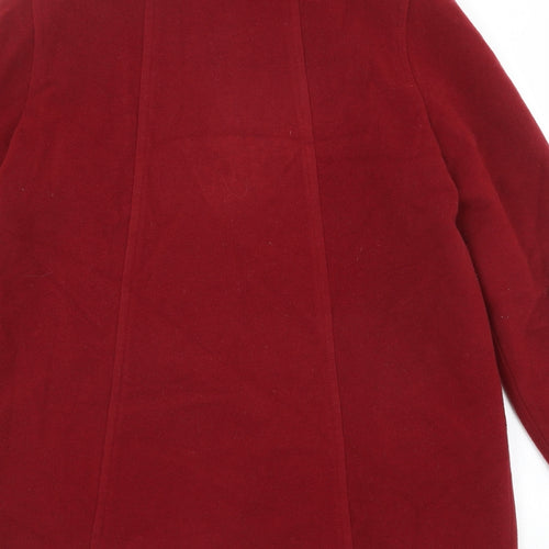 BHS Womens Red Overcoat Coat Size 16 Button