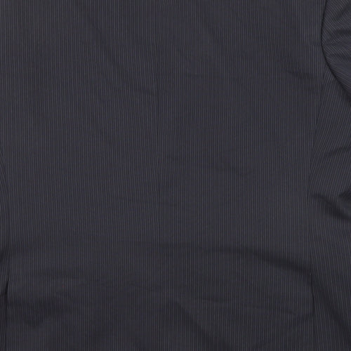 Burton Mens Black Striped Polyester Jacket Suit Jacket Size 42 Regular