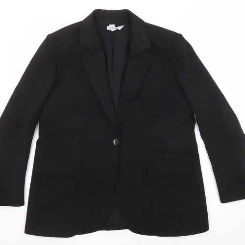 Finery Womens Black Polyester Jacket Suit Jacket Size 16