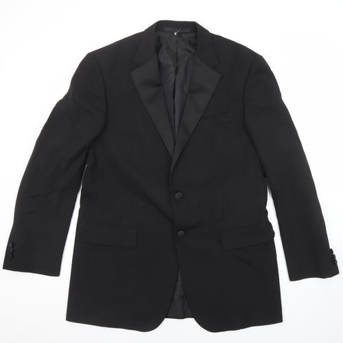 Marks and Spencer Mens Black Polyester Tuxedo Suit Jacket Size 40 Regular