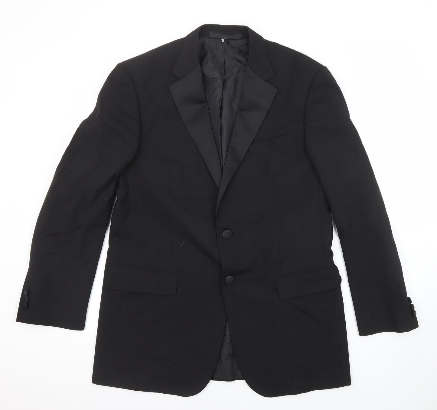 Marks and Spencer Mens Black Polyester Tuxedo Suit Jacket Size 40 Regular