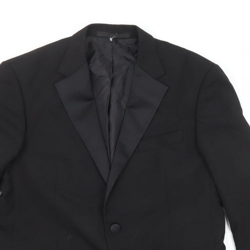 Marks and Spencer Mens Black Polyester Tuxedo Suit Jacket Size 40 Regular