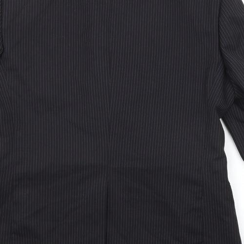 Marks and Spencer Mens Black Striped Wool Jacket Suit Jacket Size 40 Regular