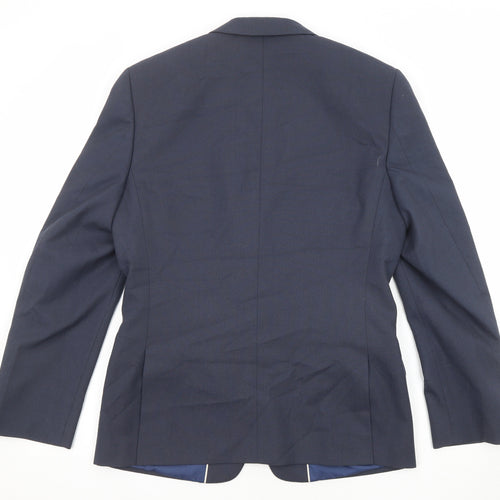 River Island Mens Blue Polyester Jacket Suit Jacket Size 38 Regular