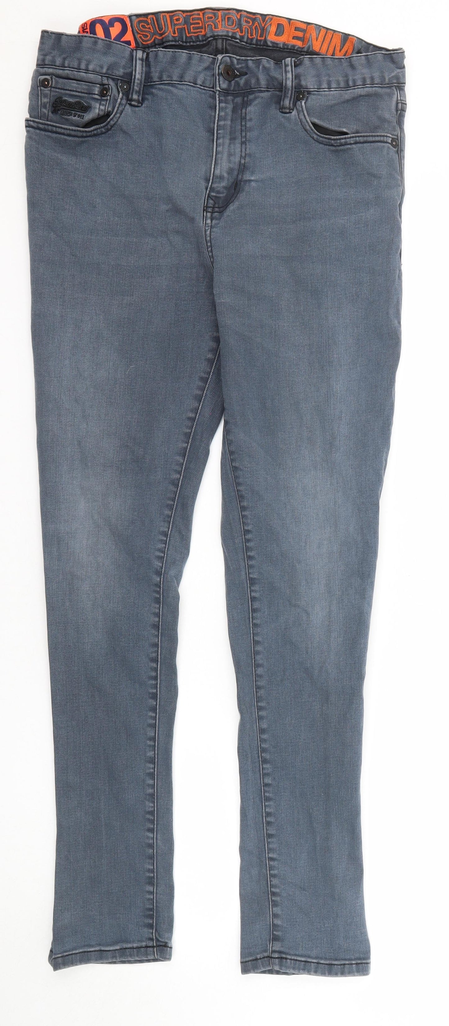 Superdry Mens Blue Cotton Skinny Jeans Size 31 in Regular Zip