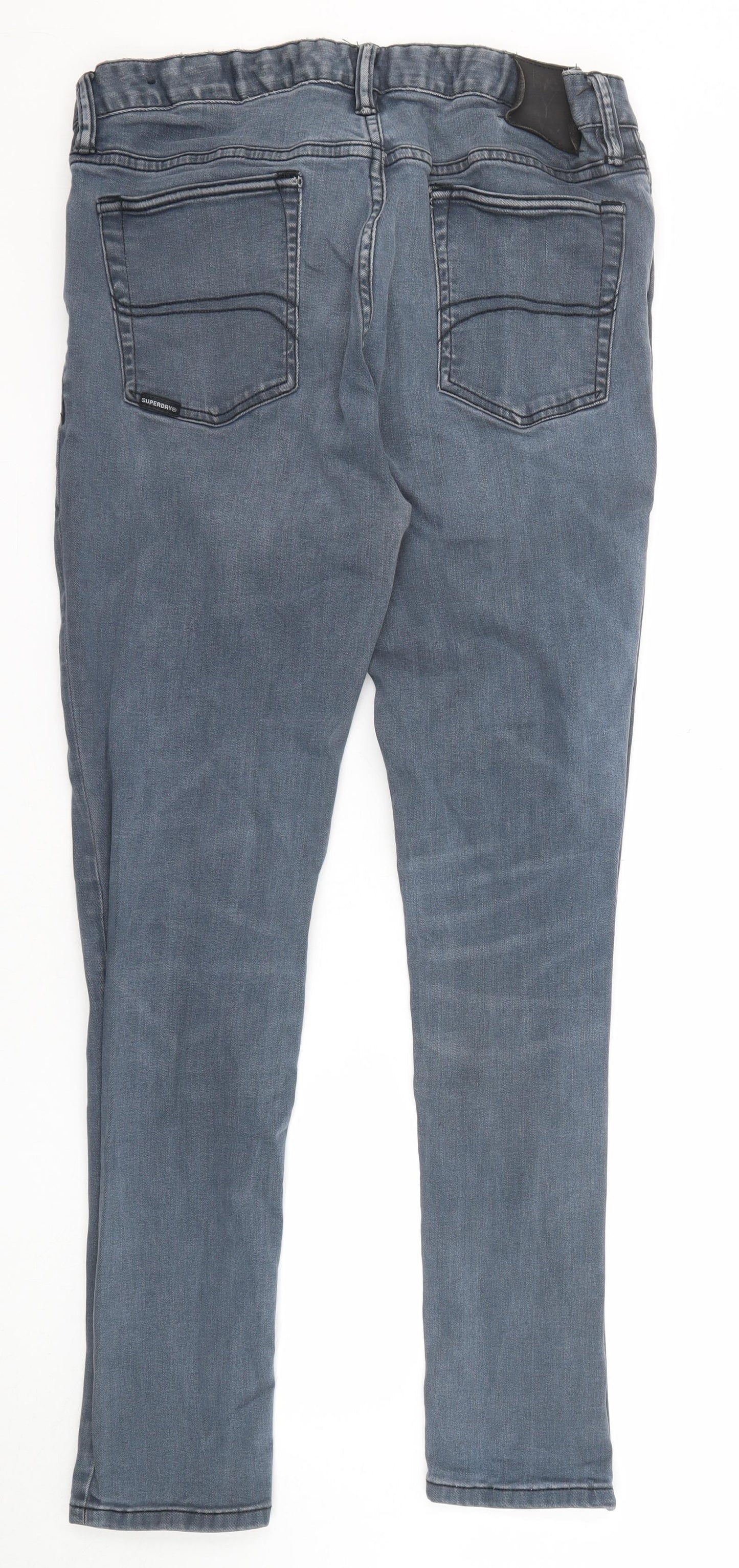 Superdry Mens Blue Cotton Skinny Jeans Size 31 in Regular Zip