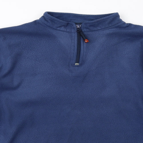 Atlantic Mens Blue Polyester Henley Sweatshirt Size M
