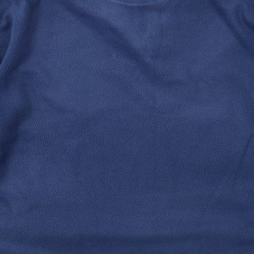 Atlantic Mens Blue Polyester Henley Sweatshirt Size M