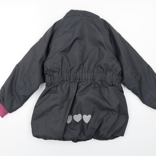 Racoon Girls Grey Jacket Size 8 Years Zip - Heart