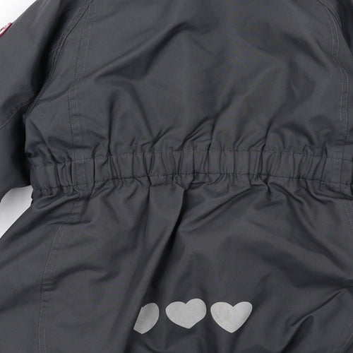 Racoon Girls Grey Jacket Size 8 Years Zip - Heart