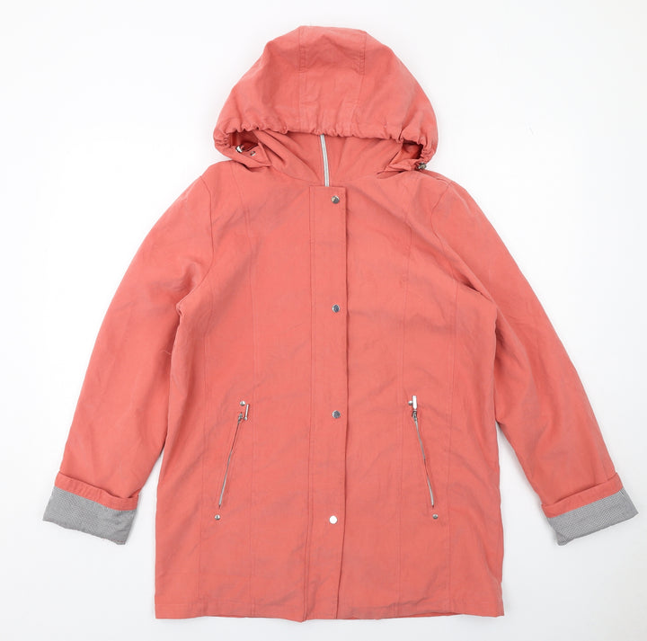 Damart Womens Orange Jacket Size 10 Zip