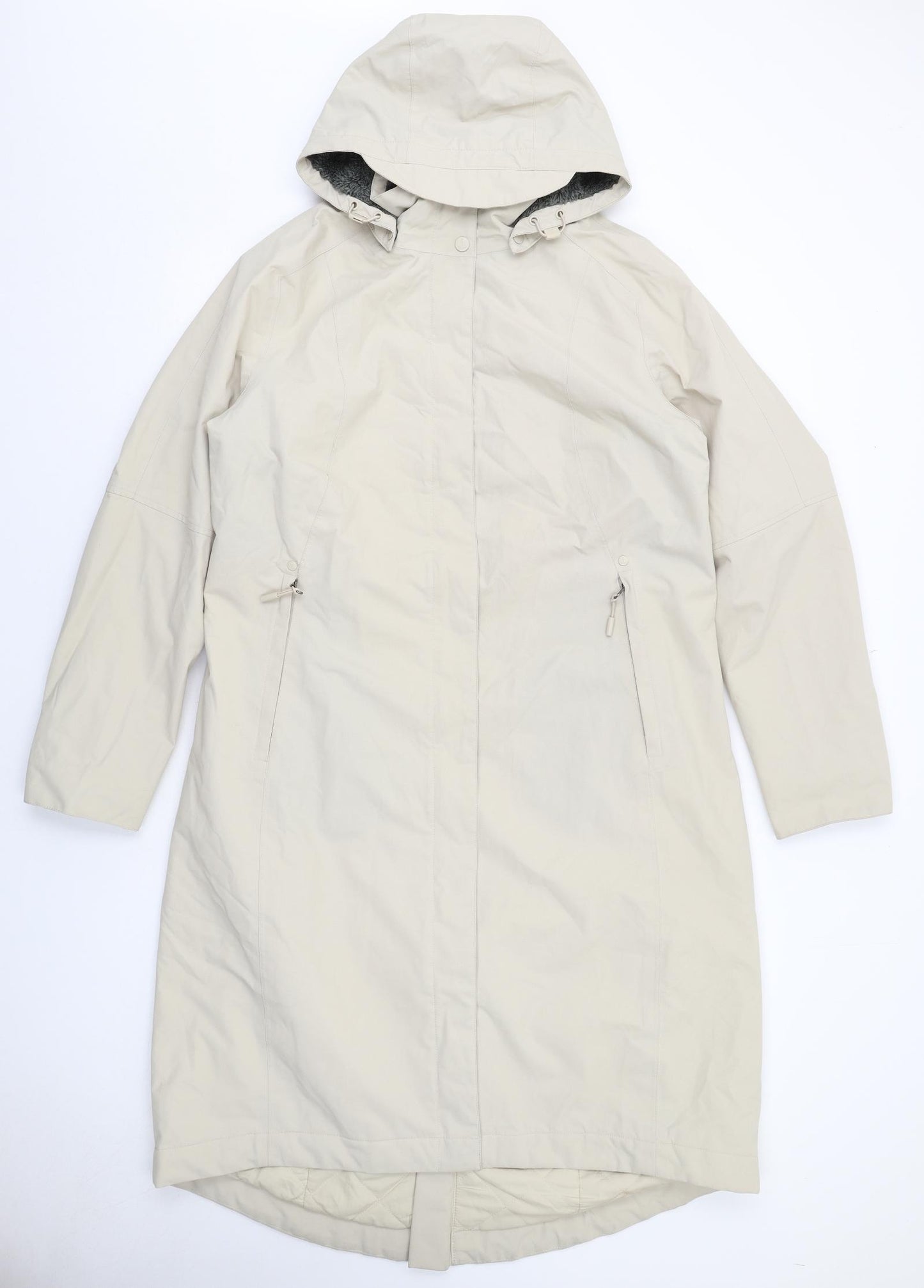 Seasalt Womens Beige Parka Coat Size 16 Zip