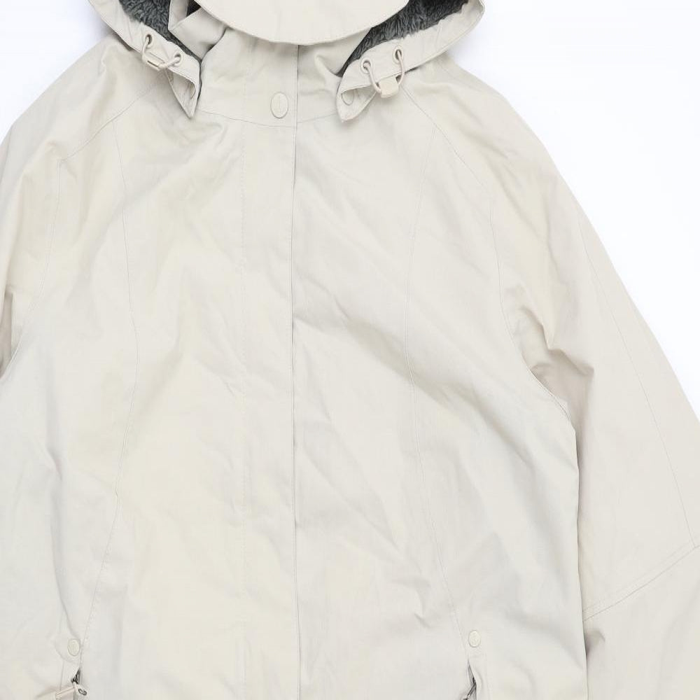 Seasalt Womens Beige Parka Coat Size 16 Zip