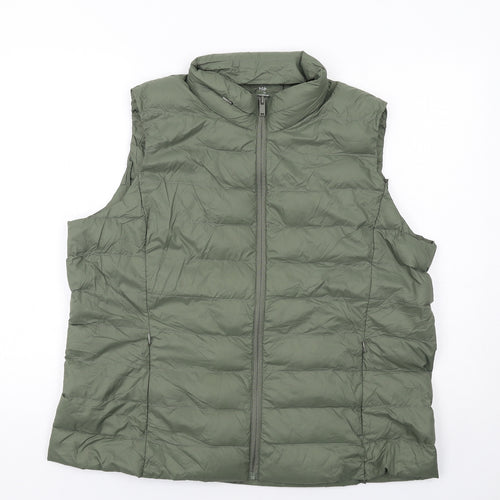 Marks and Spencer Womens Green Gilet Jacket Size 18 Zip