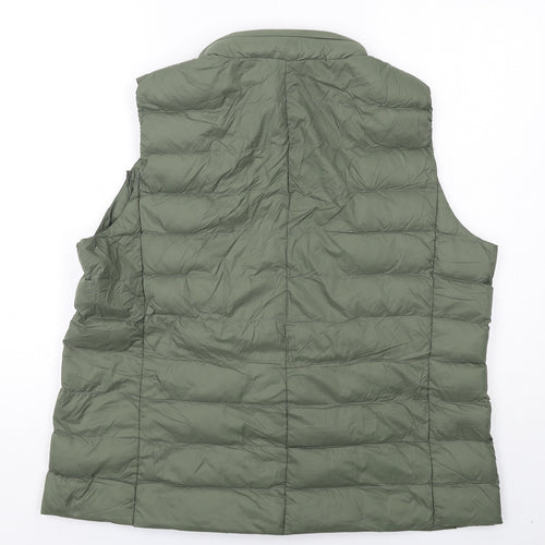 Marks and Spencer Womens Green Gilet Jacket Size 18 Zip