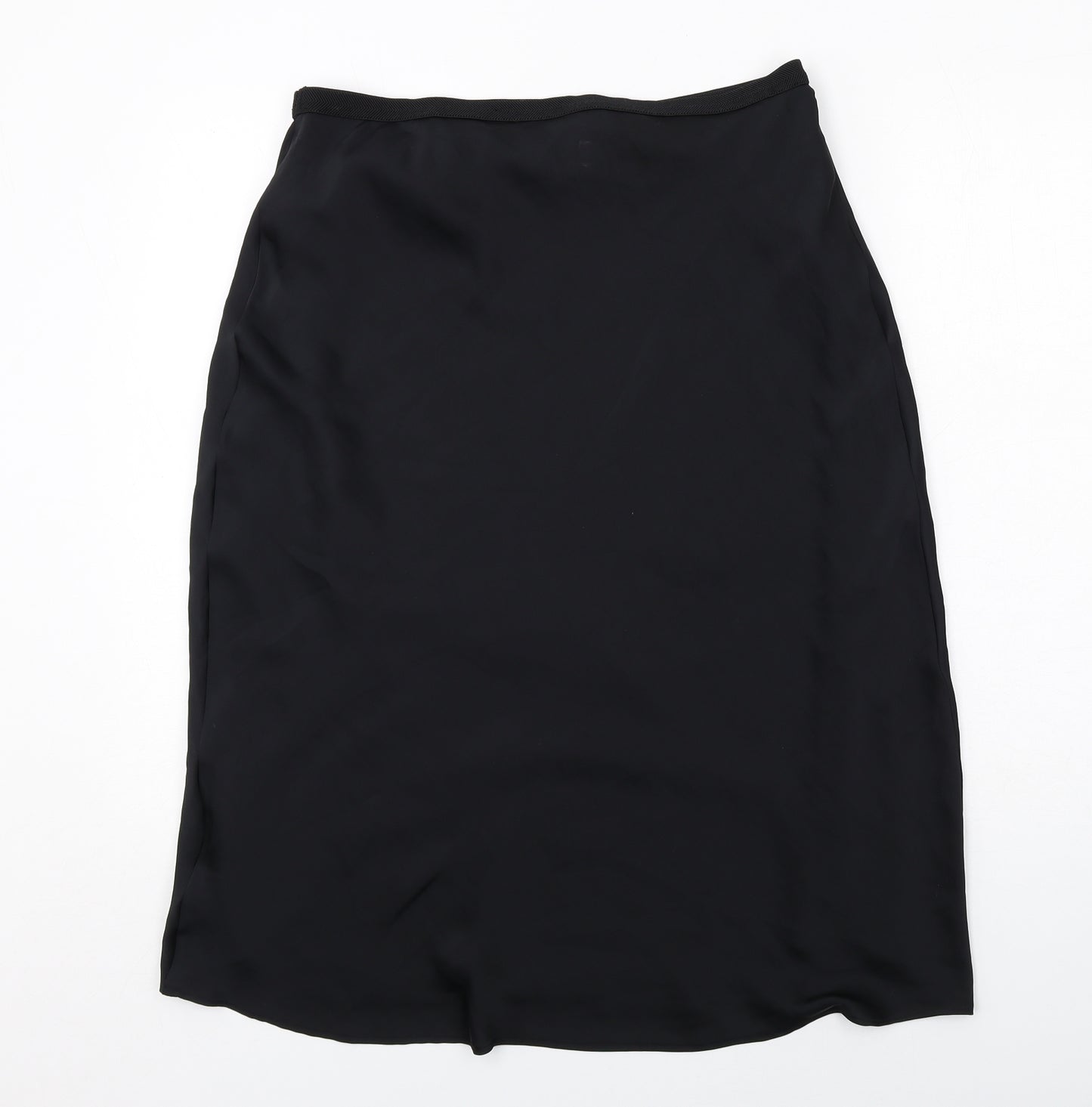 Marks and Spencer Womens Black Polyester A-Line Skirt Size 14